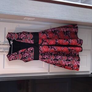 Eva Mendes for New York & Company Black and Red Floral Mini Dress